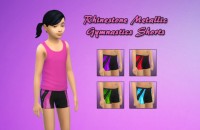 Rhinestone Metallic Gymnastics Shorts by FrankVjecy at Mod The Sims