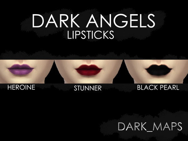 Sims 4 Dark Angels Basic Matt Lipsticks by Dark Maps at TSR