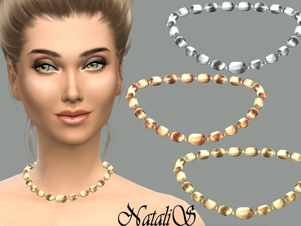 Sims 4 Brushed metal drop necklace by NataliS at TSR
