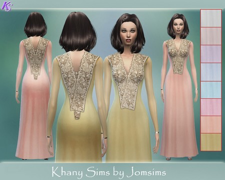Sims 4 SOLIANA cocktail dress 3 by Jomsims at Khany Sims