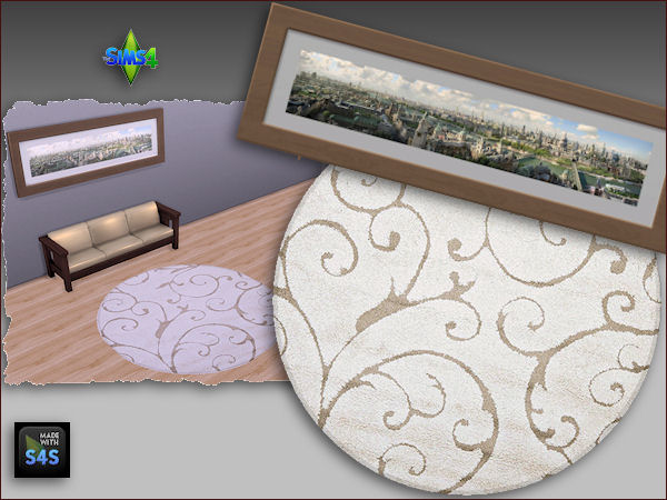 Sims 4 Round rug and paintings at Arte Della Vita