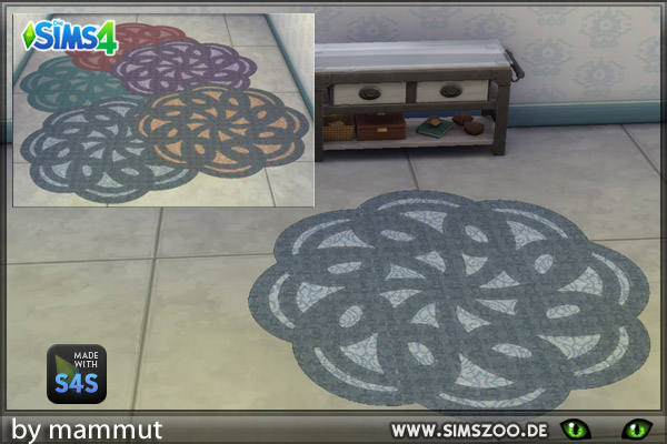 Sims 4 Rosette rugs by Mammut at Blacky’s Sims Zoo