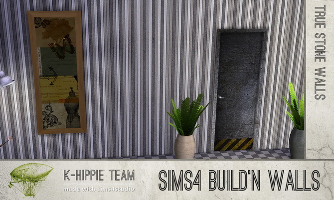 Sims 4 7 Black Walls seamless vol.1 at K hippie