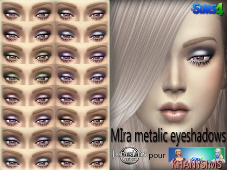 Sims 4 Mira metalic eyeshadows by Jomsims at Khany Sims