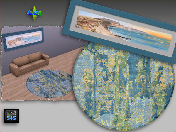 Sims 4 Round rug and paintings at Arte Della Vita