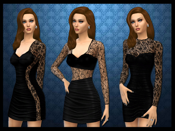 Sims 4 Lacey twist dress by wjewerica at TSR
