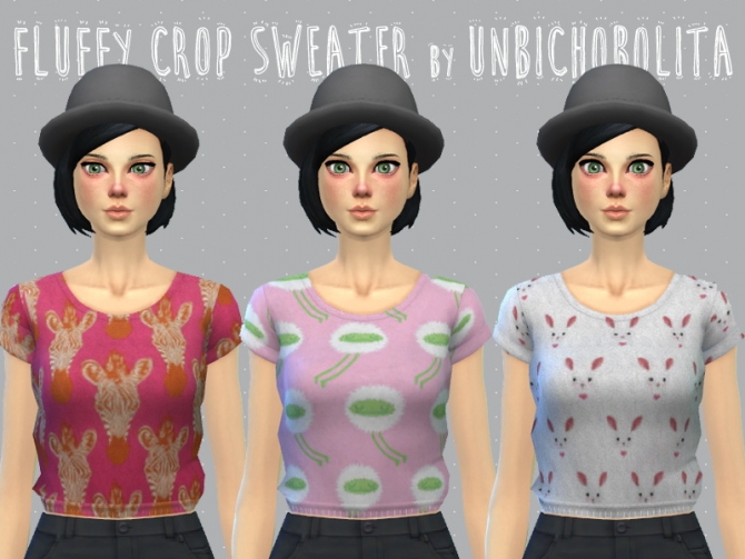 Sims 4 Fluffy crop sweater at Un bichobolita
