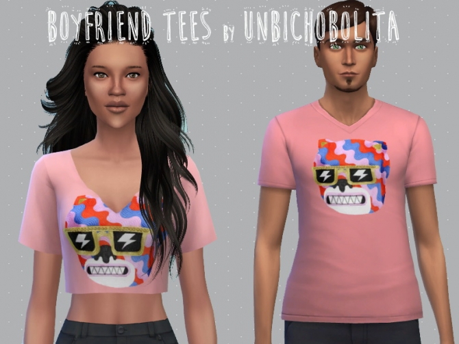 Boyfriend tees at Un bichobolita » Sims 4 Updates