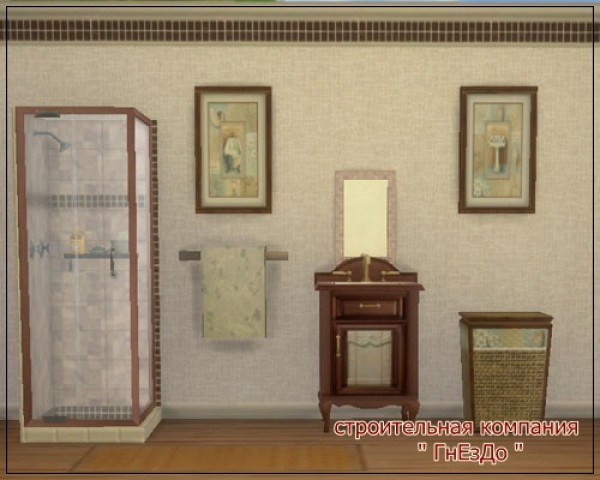 Sims 4 Brick bathroom set at Sims by Mulena