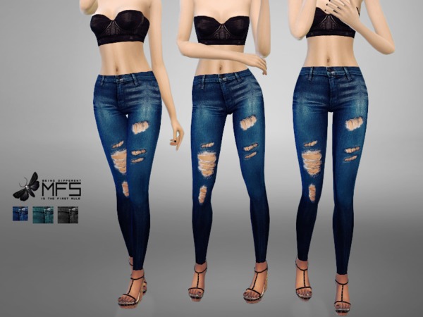 Sims 4 MFS Ripped Jeans by MissFortune at TSR