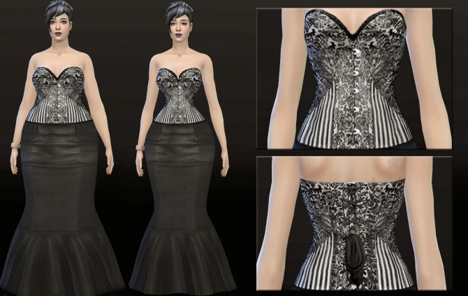 Sims 4 Drusilla Gothic Corset Dress at Lunararc