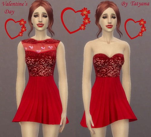 Sims 4 Dress for Valentine’s Day at Tatyana Name
