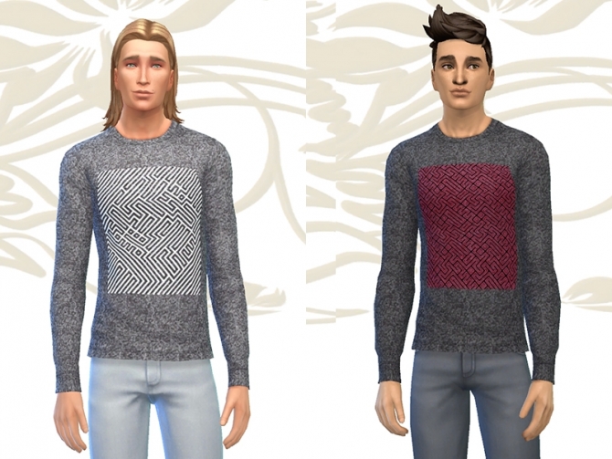 Sims 4 LABYRINTH sweater for males by Fuyaya at Sims Artists