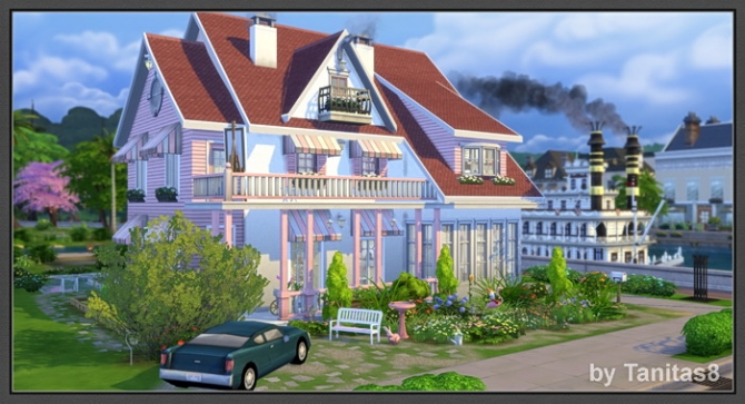 Sims 4 Cloud of roses shabby chic house at Tanitas8 Sims