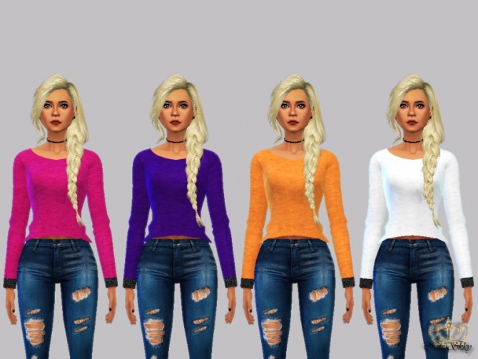 Sims 4 Basic Crop Sweaters at NiteSkky Sims