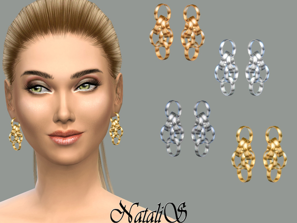 Sims 4 Cascade of rings earrings by NataliS at TSR