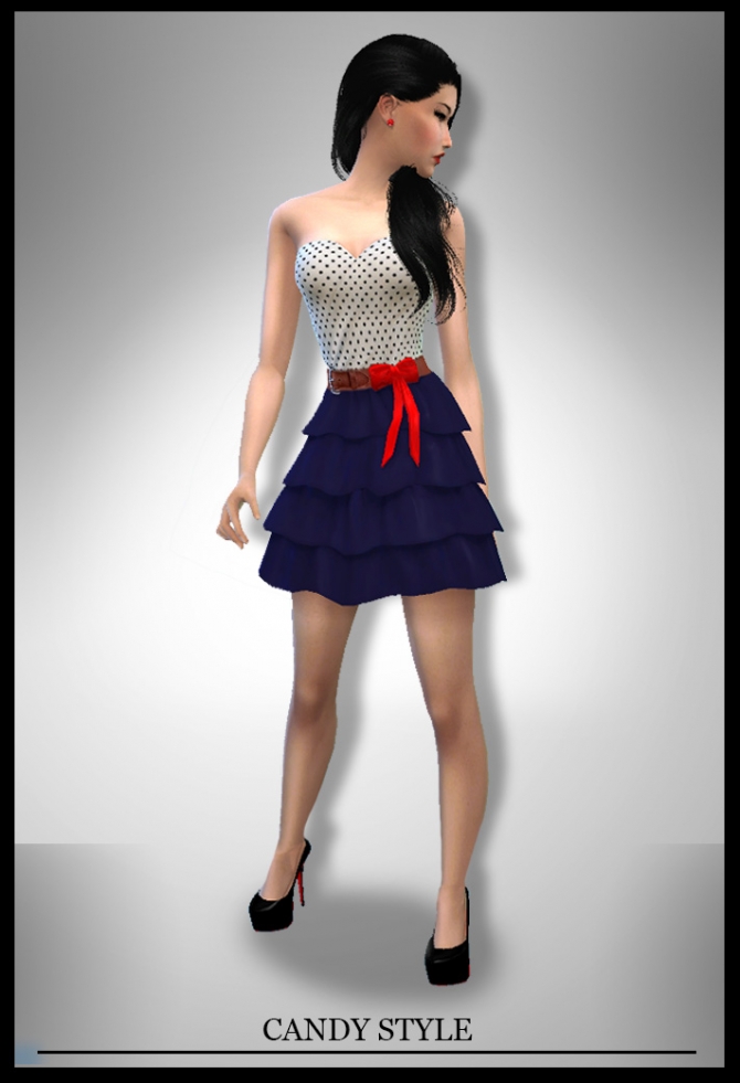Sims 4 5 Recolor Pin up Dress by ZeneZis at Mod The Sims