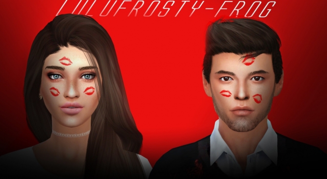 Sims 4 Valentine’s Gift 14 Sweaters + Face Kiss Marks at Lulufrosty frog