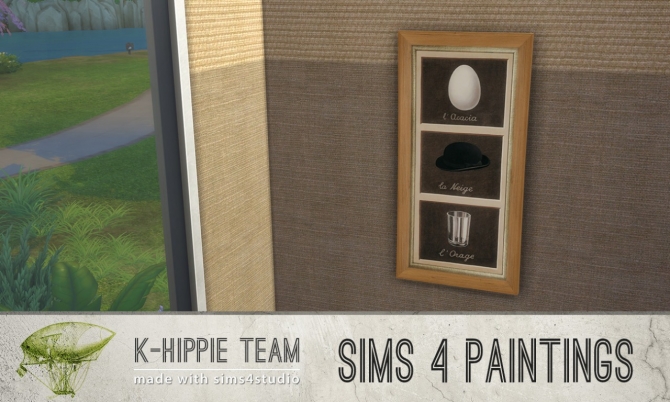 Sims 4 7 paintings recolors classiKa Magritte at K hippie