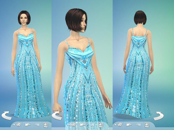 Sims 4 Blue Dress by Tatyana Name at TSR