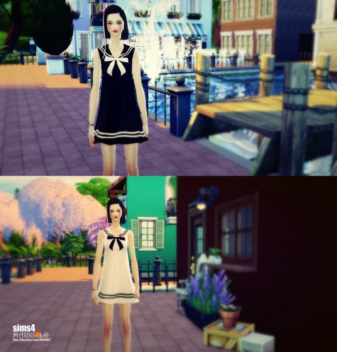Sims 4 Sailor onepiece dress at Marigold