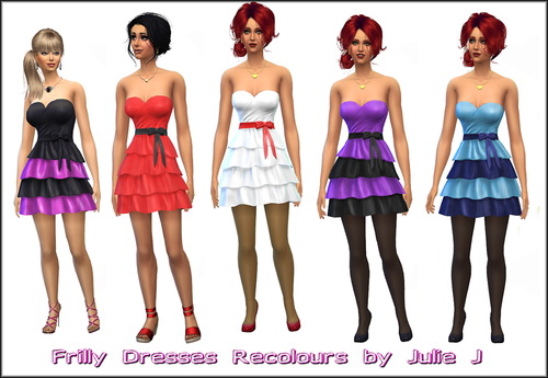 Sims 4 Frilly Dress Recolours at Julie J