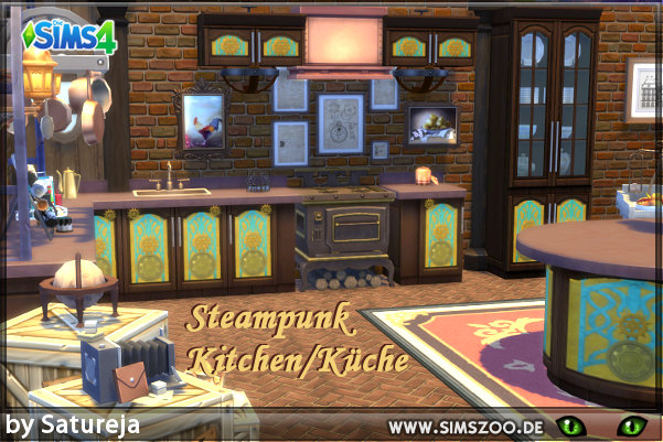 Sims 4 Steampunk Kitchen by Satureja Antares at Blacky’s Sims Zoo