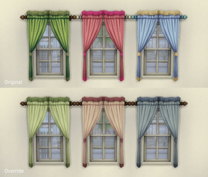 Sims 4 One Tile “Caress” Curtain + Overrides by plasticbox at Mod The Sims
