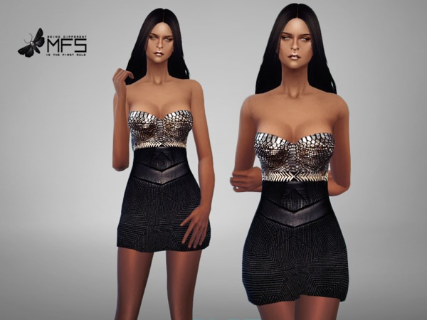 Sims 4 MFS Roxy Dress by MissFortune at TSR