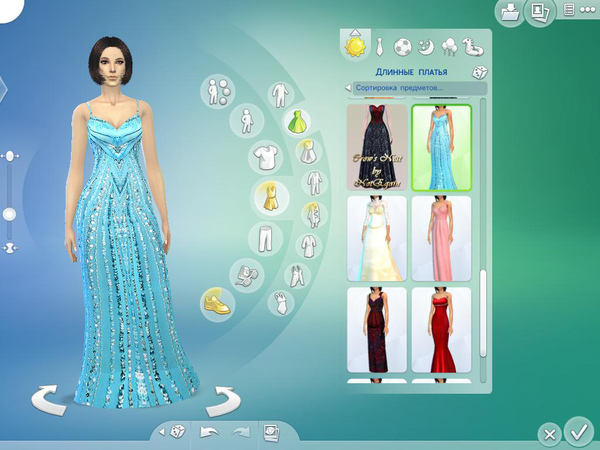 Sims 4 Blue Dress by Tatyana Name at TSR