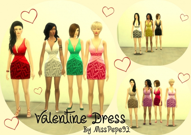 Sims 4 Valentine Dress by MissPepe92 at The Sims Lover