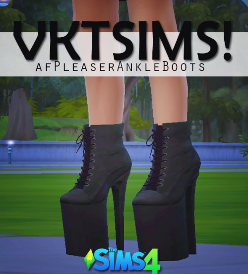 Sims 4 Pleaser Ankle Boots conversion at VKT Sims