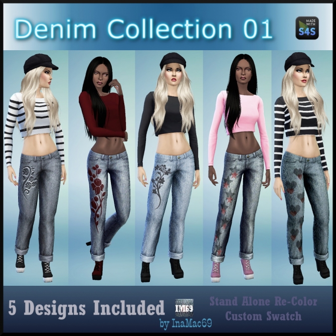 Sims 4 Denim Collection 01 by InaMac69 at Simtech Sims4