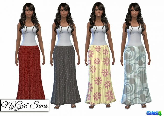 Sims 4 TS3 Patterned Maxi Skirts at NyGirl Sims