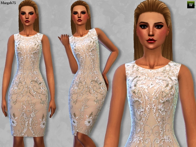 Sims 4 Beaded Cocktail Dress by Margie at Sims Addictions