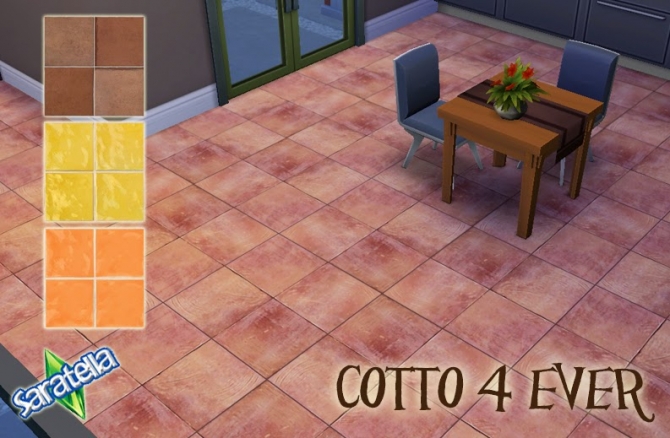 Sims 4 Cotto 4 ever tiles at Saratella’s Place
