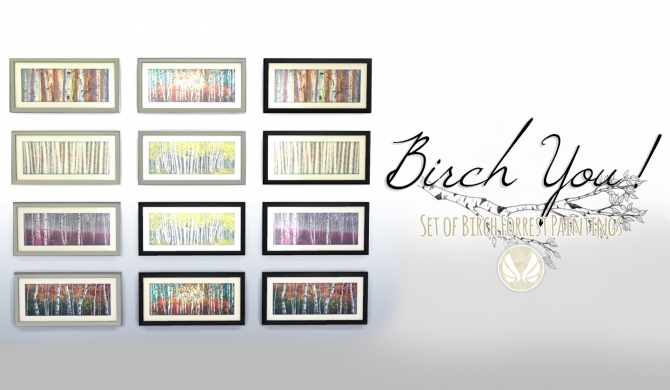 Sims 4 Birch You! Set of Birch Paintings at Simsational Designs