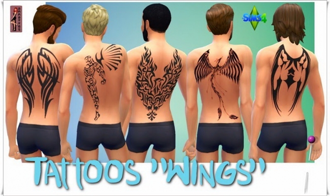 Sims 4 Wings tattoos at Annett’s Sims 4 Welt