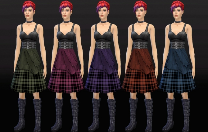 Sims 4 Punk Rock Chick Skater Dress at Lunararc