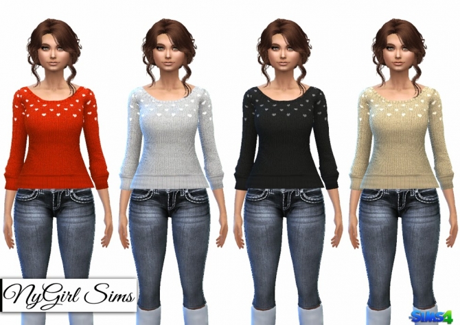 Valentines Pullover Sweater at NyGirl Sims » Sims 4 Updates
