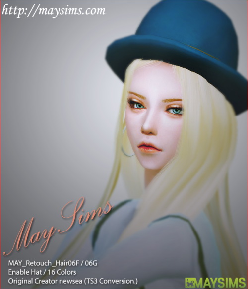 Sims 4 Retouch Hair 06F / G (Newsea) at May Sims