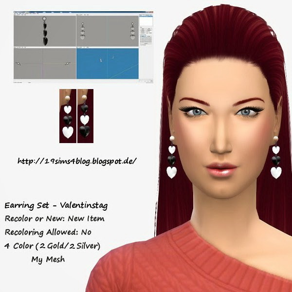 Sims 4 Earrings Set 2 Valentines Day at 19 Sims 4 Blog