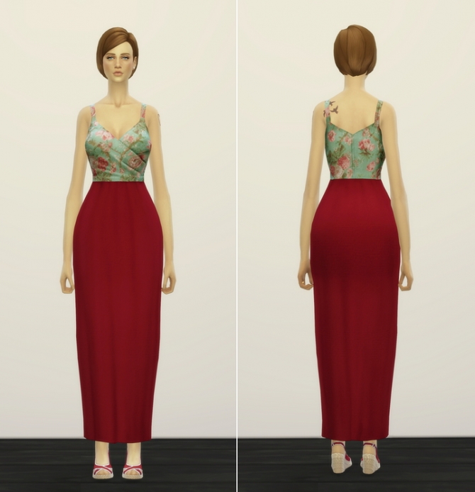 Sims 4 Floral blossom dress at Rusty Nail