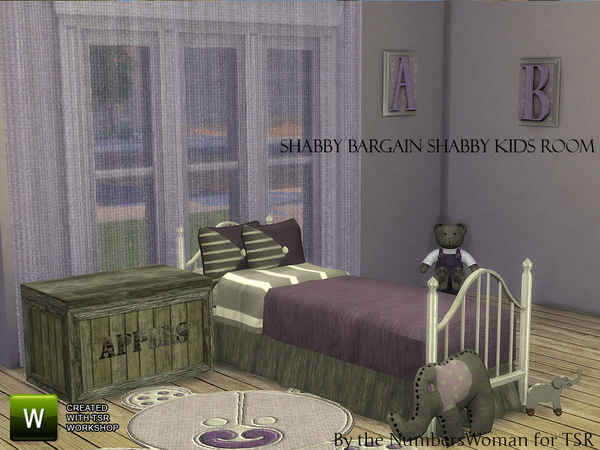 Sims 4 Shabby Bargain Chic Kids Room at TSR