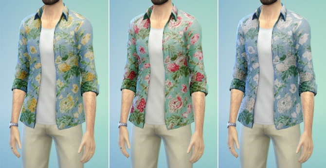 Sims 4 Floral blossom shirt for males at Rusty Nail