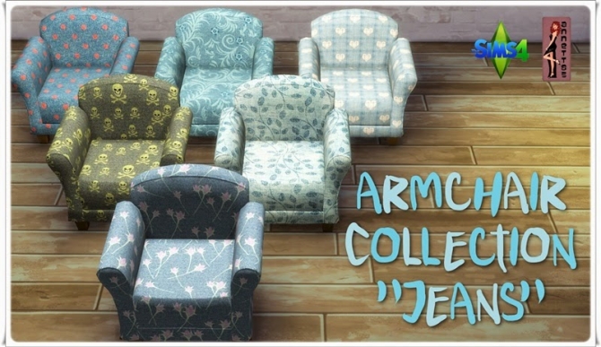 Sims 4 Jeans armchair recolors at Annett’s Sims 4 Welt