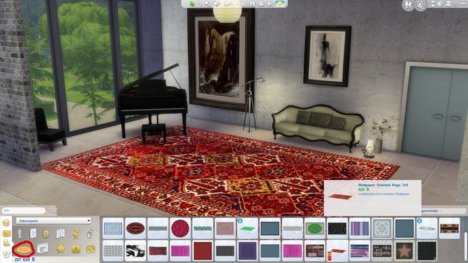 Sims 4 Oriental Rugs size 7x5 by Wallpaper at Mod The Sims