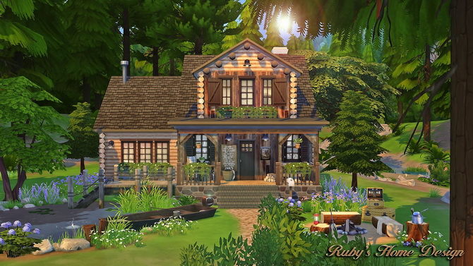 Forest Cabin at Ruby’s Home Design » Sims 4 Updates