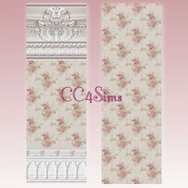 Sims 4 Rose Walls by Christine at CC4Sims