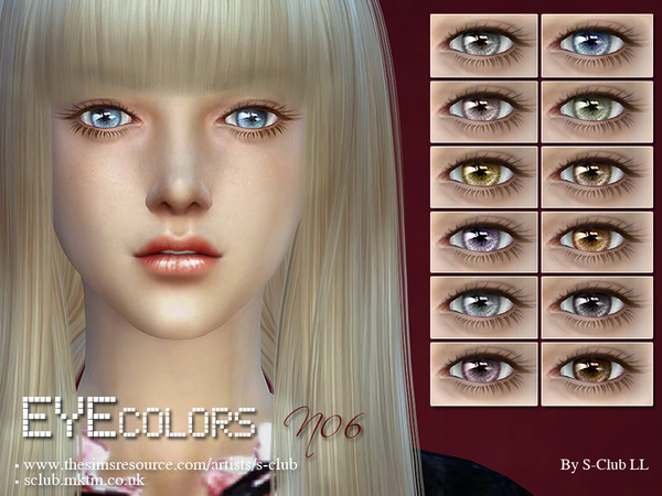 Sims 4 Eyecolors 06 by S Club LL at TSR